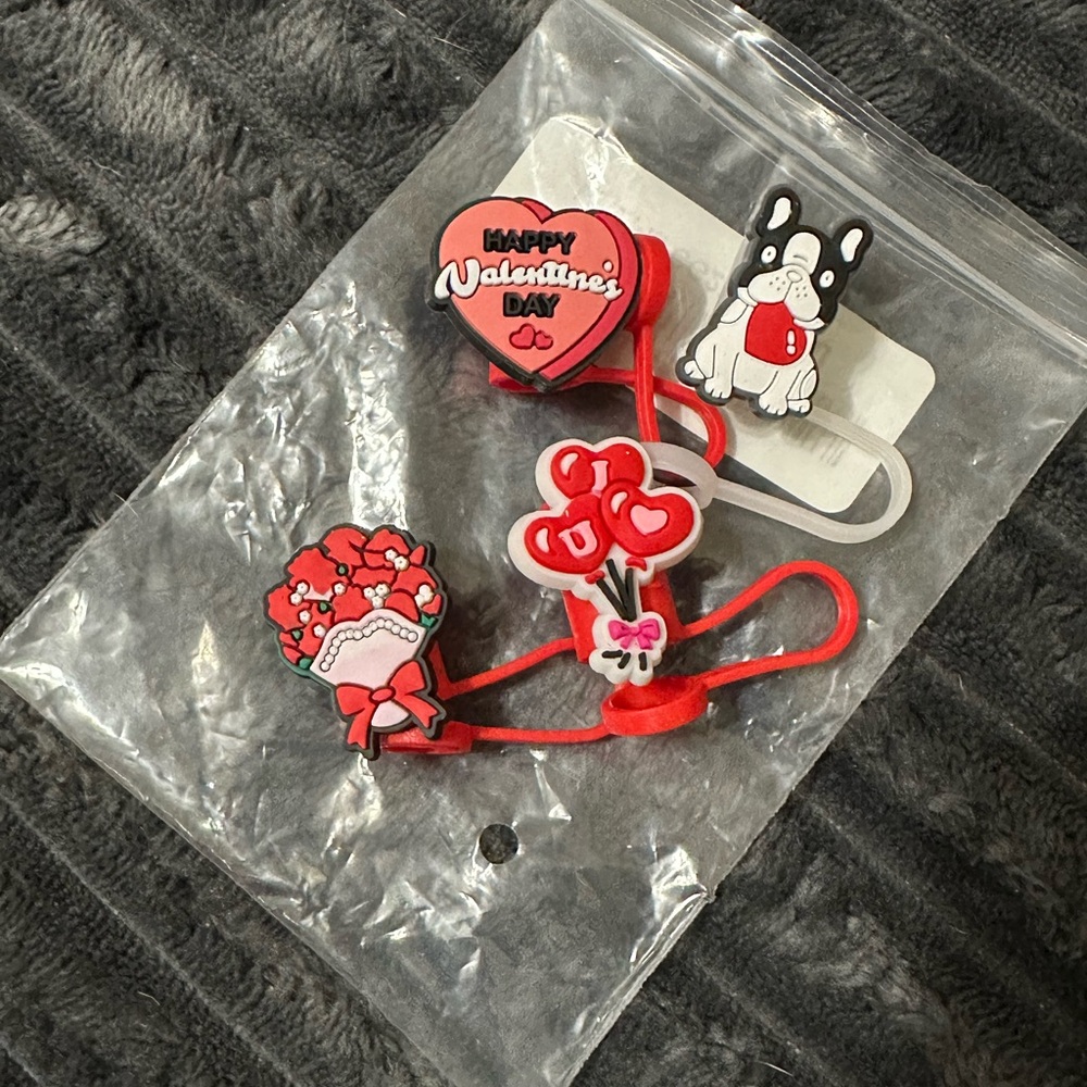 Valentine's Day Themed Straw Toppers